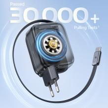 Ładowarka sieciowa Baseus EnerCore CJ11 45W z portem USB-C i ze zwijanym kabelis USB-C - czarna