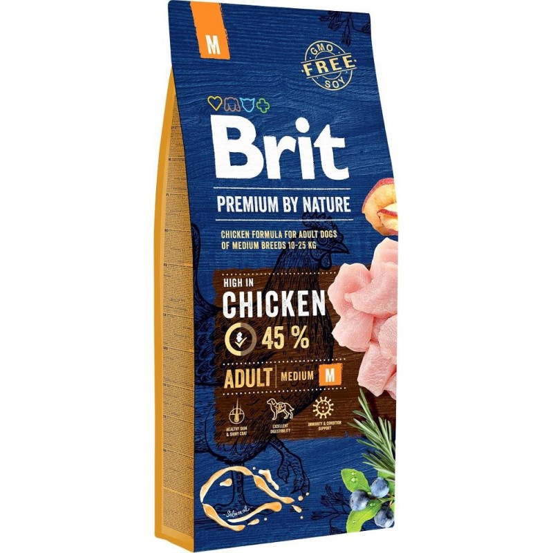 BRIT Premium by Nature Medium Chicken - sausas šunų ėdalas - 15 kg
