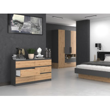 Topeshop M6 140 ANT / ART KPL chest of drawers Topeshop M6 140 ANT / ART KPL chest of drawers