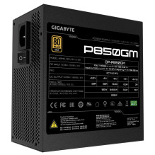 Gigabyte P850GM power supply unit 850 W 20+4 pin ATX ATX Black Gigabyte P850GM power supply unit 850 W 20+4 pin ATX ATX Black