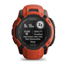 „Garmin Instinct 2X Solar“ 2,79 cm (1,1 colio) MIP 50 mm Skaitmeninis 176 x 176 pikselių Jutiklinis ekranas Raudonas GPS