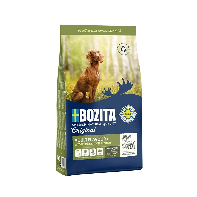 BOZITA Original Adult Flavour+ Reindeer - sausas šunų ėdalas - 12 kg