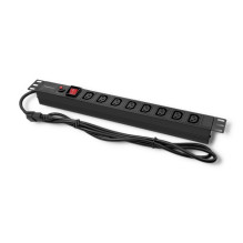 Qoltec 53998 Power strip for RACK 19" , 1U , 10A , PDU , 8xIEC C13 , 2m