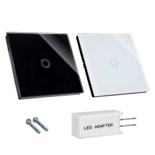 Touch Changeover Switch Light Switch Cross Switch Wall Switch Stair Switch with Color Change LED Backlight Recessed Swit