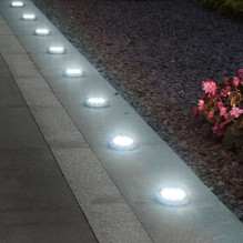 Maclean MCE318 LED Solar Pathway Lights with Ground Spike 12 LED SMD Neutral White 4000K 0.7 W Solar Lamp for Outdoor Pa