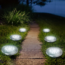 „Maclean MCE318“ LED saulės energija varomi takelio šviestuvai su įžeminimo smaigaliu, 12 SMD LED neutralios baltos spal