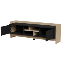 Cama RTV PORTO 2D spintelė 150x38x50 ąžuolas / juoda Cama RTV PORTO 2D spintelė 150x38x50 ąžuolas / juoda