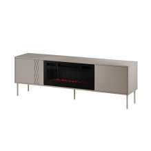 Cama RTV spintelė EF + židinys juoda TRESSE 180x40x54.5 kašmyro matinė spalva