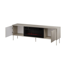 Cama RTV cabinet EF + fireplace black TRESSE 180x40x54.5 cashmere matt