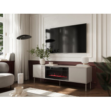 Cama RTV spintelė EF + židinys juoda TRESSE 180x40x54.5 kašmyro matinė spalva