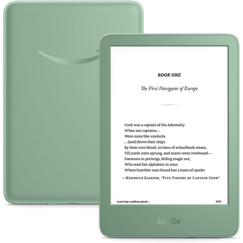 „Amazon Kindle“ 6 colių, 11-os kartos, B0CNVCQZG1 el. knygų skaitytuvas, 16 GB, „Wi-Fi Matcha“