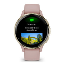 „Garmin Venu 3S“ 3,05 cm (1,2 colio) AMOLED 41 mm Skaitmeninis 390 x 390 pikselių Jutiklinis ekranas Aukso, rožinis „Wi-