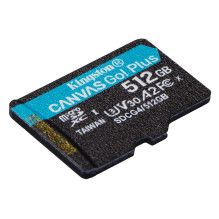 „Kingston Technology“ 512 GB „microSDXC Canvas Go Plus Gen4“ 200 MB / s A2 U3 V30 kortelė + adapteris „Kingston Technology“ 512 GB „microSDXC Canvas Go Plus Gen4“ 200 MB / s A2 U3 V30 kortelė + adapteris