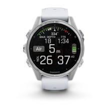 „Garmin Fenix 8“ 3,3 cm (1,3 colio) AMOLED 43 mm Skaitmeninis 416 x 416 pikselių Jutiklinis ekranas Sidabrinis „Wi-Fi“ G