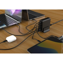 Gembird TA-UC-2A4C-PD75-01-BK mobile device charger Universal Black AC Fast charging Indoor Gembird TA-UC-2A4C-PD75-01-BK mobile device charger Universal Black AC Fast charging Indoor