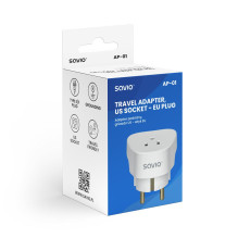 SAVIO AP-01 Travel Adapter, US socket - EU plug