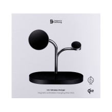 Samsung GP-PWU024WIABW mobile device charger Headset, Smartphone, Smartwatch Black, Silver USB Wireless charging Indoor