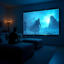 „Maclean“ projektoriaus ekranas, 120', 240x180cm, 25mm 4:3 kraštinė, įtempimo kabliukai, MC-169