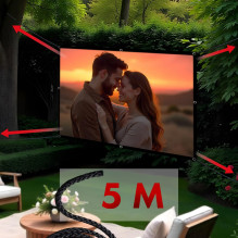 „Maclean“ projektoriaus ekranas, 120', 240x180cm, 25mm 4:3 kraštinė, įtempimo kabliukai, MC-169