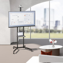Maclean TV stand / cart, camera shelf, on wheels, 37-70", max load 45kg / 5kg shelf, max. VESA 600x400, MC-113 B