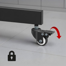 Maclean TV stand / cart, camera shelf, on wheels, 37-70", max load 45kg / 5kg shelf, max. VESA 600x400, MC-113 B