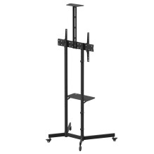 Maclean TV stand / cart, camera shelf, on wheels, 37-70", max load 45kg / 5kg shelf, max. VESA 600x400, MC-113 B