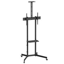 Maclean TV stand / cart, camera shelf, on wheels, 37-70", max load 45kg / 5kg shelf, max. VESA 600x400, MC-113 B