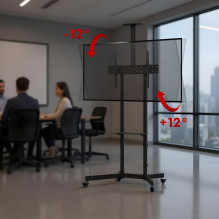 „Maclean“ televizoriaus stovas / vežimėlis, lentyna kamerai, ant ratukų, 37–70 pėdų, maks. apkrova 45 kg / 5 kg lentyna,