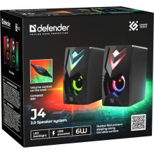 Kompiuterio garsiakalbiai 2.0 DEFENDER J4 2.0 6W LED USB juodi