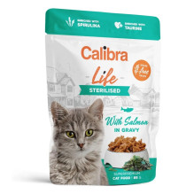 CALIBRA Cat Life sterilizuotas lašišos ėdalas padaže, 85 g