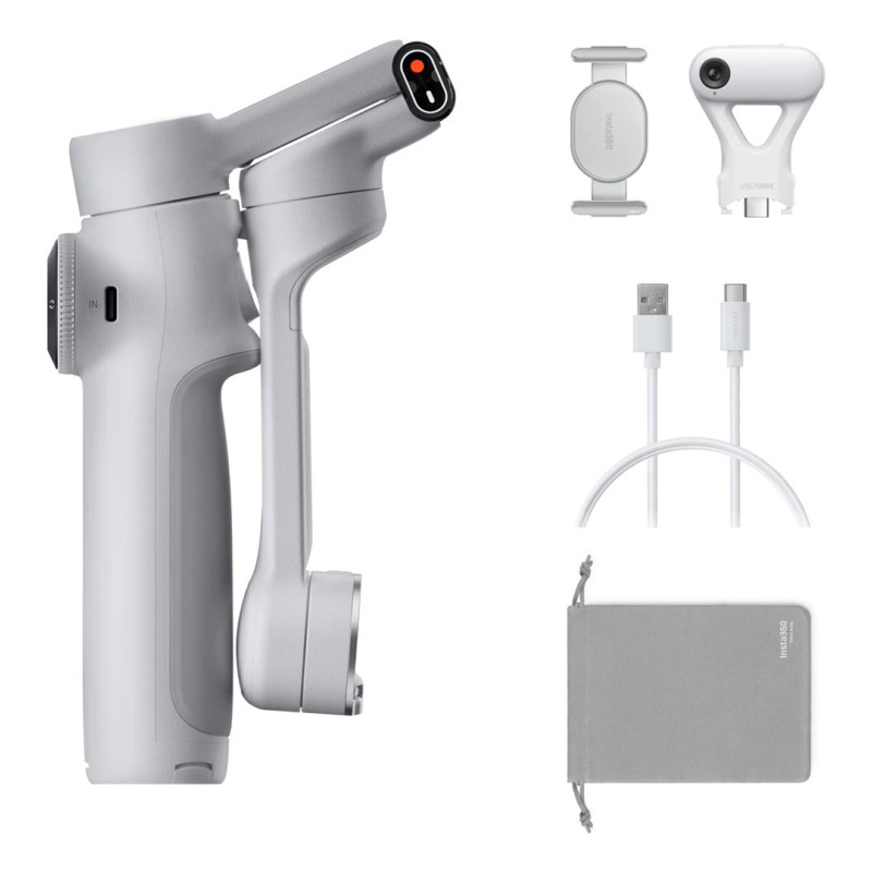 Insta360 Flow 2 AI Tracker Bundle Smartphone camera stabilizer Light grey