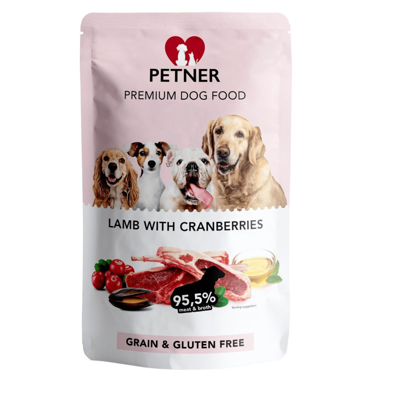 PETNER Lamb with cranberries - wet dog food - 500g