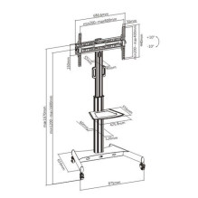 Techly Trolley Floor Support with Shelf LCD TV / LED 32-65"