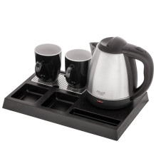 Adler AD 1354 Hotel kettle stainless steel 1.2 L + tray with cups black, steel Adler AD 1354 Hotel kettle stainless steel 1.2 L + tray with cups black, steel