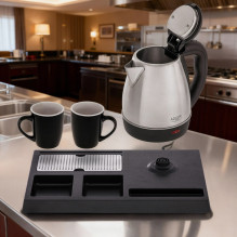 Adler AD 1354 Hotel kettle stainless steel 1.2 L + tray with cups black, steel Adler AD 1354 Hotel kettle stainless steel 1.2 L + tray with cups black, steel