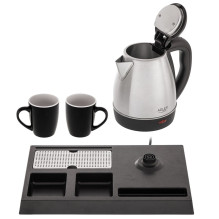Adler AD 1354 Hotel kettle stainless steel 1.2 L + tray with cups black, steel Adler AD 1354 Hotel kettle stainless steel 1.2 L + tray with cups black, steel