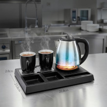 Adler AD 1354 Hotel kettle stainless steel 1.2 L + tray with cups black, steel Adler AD 1354 Hotel kettle stainless steel 1.2 L + tray with cups black, steel