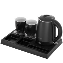 Adler AD 1387 Hotel kettle stainless steel 1 L + tray with cups black Adler AD 1387 Hotel kettle stainless steel 1 L + tray with cups black