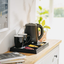 Adler AD 1387 Hotel kettle stainless steel 1 L + tray with cups black Adler AD 1387 Hotel kettle stainless steel 1 L + tray with cups black