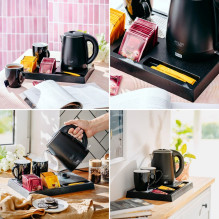 Adler AD 1387 Hotel kettle stainless steel 1 L + tray with cups black Adler AD 1387 Hotel kettle stainless steel 1 L + tray with cups black