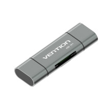 „Vention USB3.0“ daugiafunkcis kortelių skaitytuvas, pilkas, metalinis