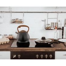 PROMIS Kettle 3.0 l, FABIO, black, wooden handle