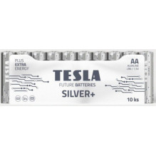 Tesla AA sidabrinės+ LR06 baterijos, 10 vnt.