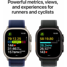 „Apple Watch Ultra 2“ (2024) 49 mm natūralaus titano spalvos / mėlynos spalvos „Trail Loop“ – S / M