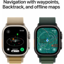 „Apple Watch Ultra 2“ (2024) 49 mm natūralaus titano spalvos / mėlynos spalvos „Trail Loop“ – S / M