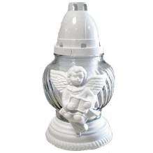 GERALD Candle white Ø10x20cm