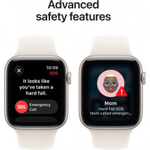 „Apple Watch SE 3“ 44 mm „Starlight“ / „Starlight“ sportinis dirželis – M / L