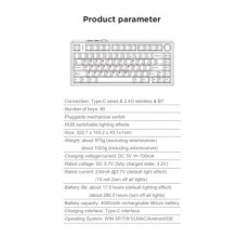 Aula F75 EN / RU Layout Mechanical Gaming keyboard White Ice vein switch