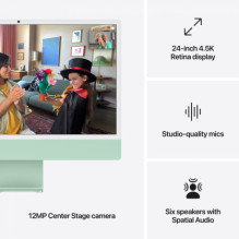 Apple iMac 24" 4.5K Retina M4 16GB 256SSD RU Žalias MWUY3RU / A