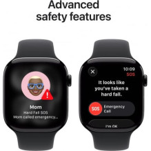 „Apple Watch Series 11“ 46 mm juodos spalvos / juodas sportinis dirželis – M / L